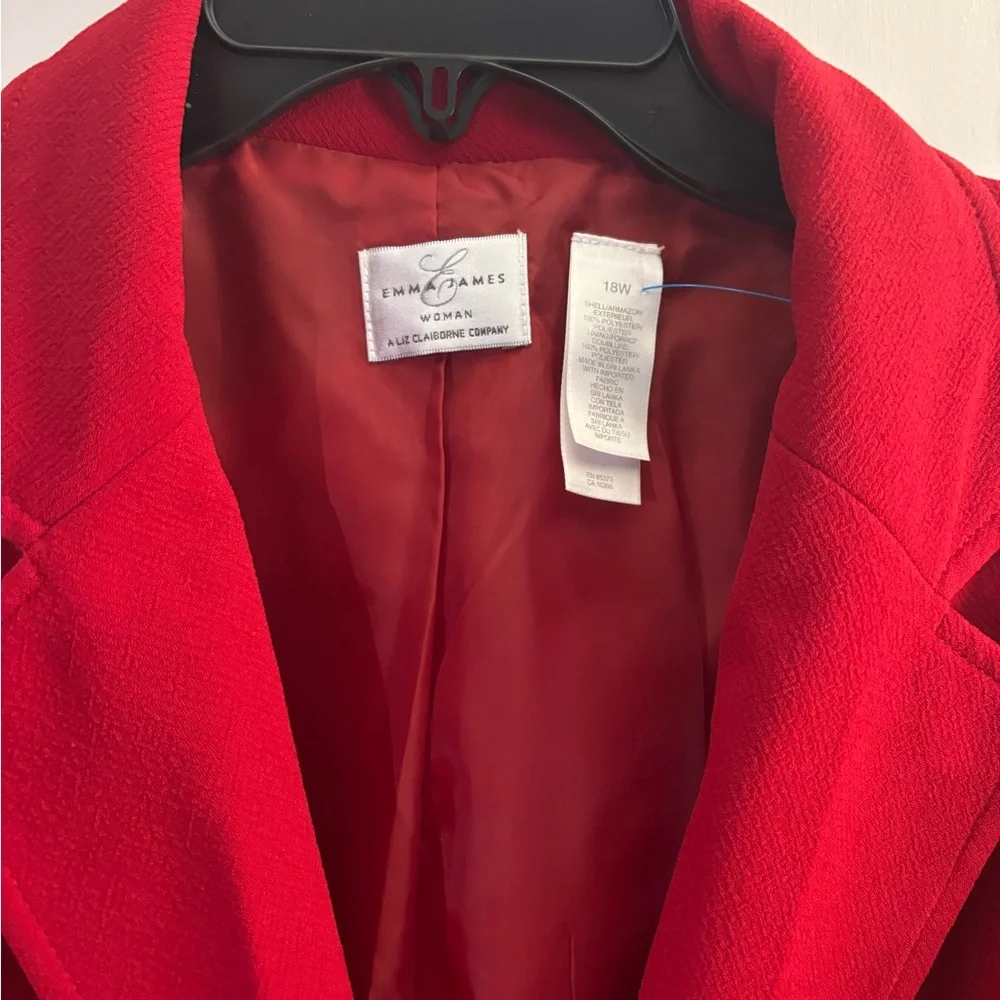 Liz Claiborne Emma James Red Women's Blazer Jacket sz 18W